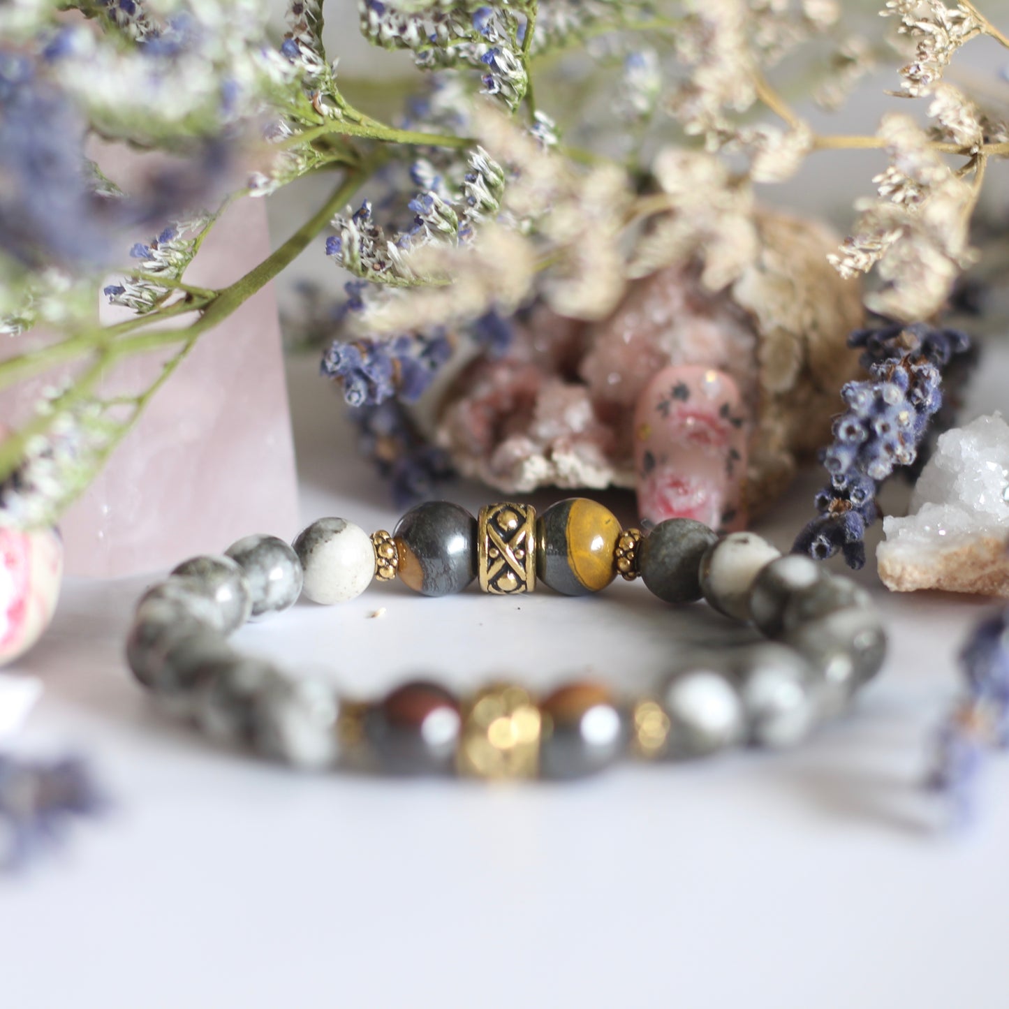 BB Can Buy Flowers 4 Me: Pyrite in Marble (8mm)