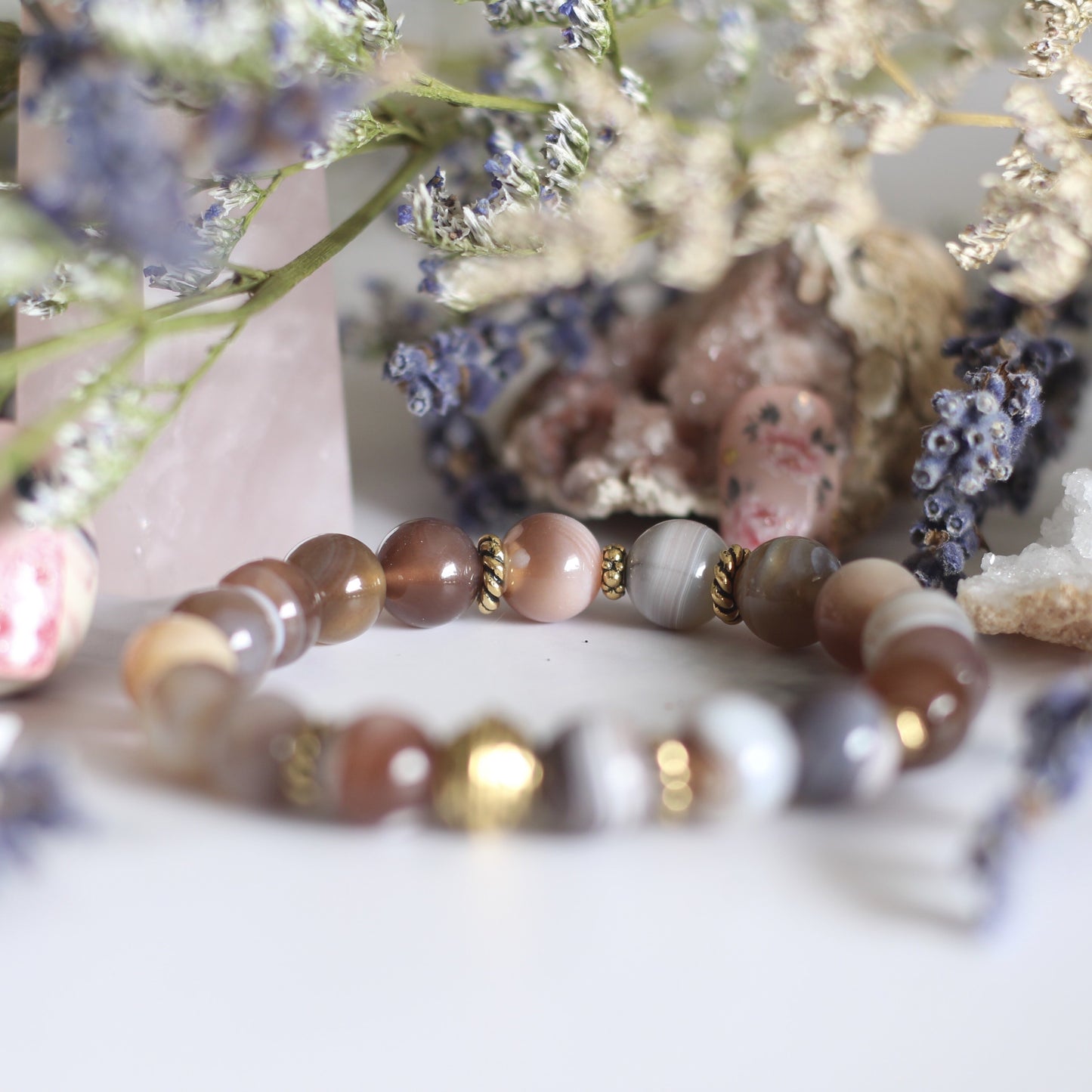 Why My Heart So Fragile: Botswana Agate (8mm)