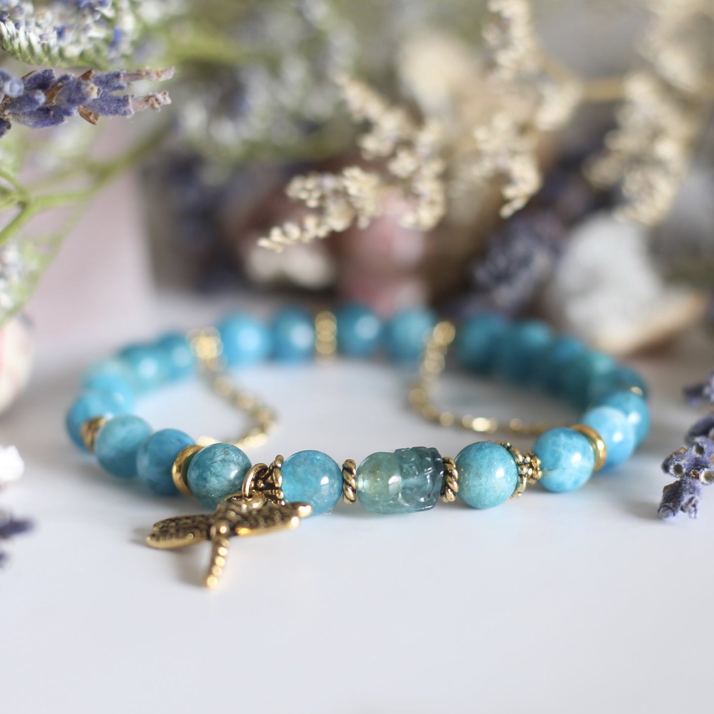 BB I Want Pixiu: #8 Blue Apatite (7mm)