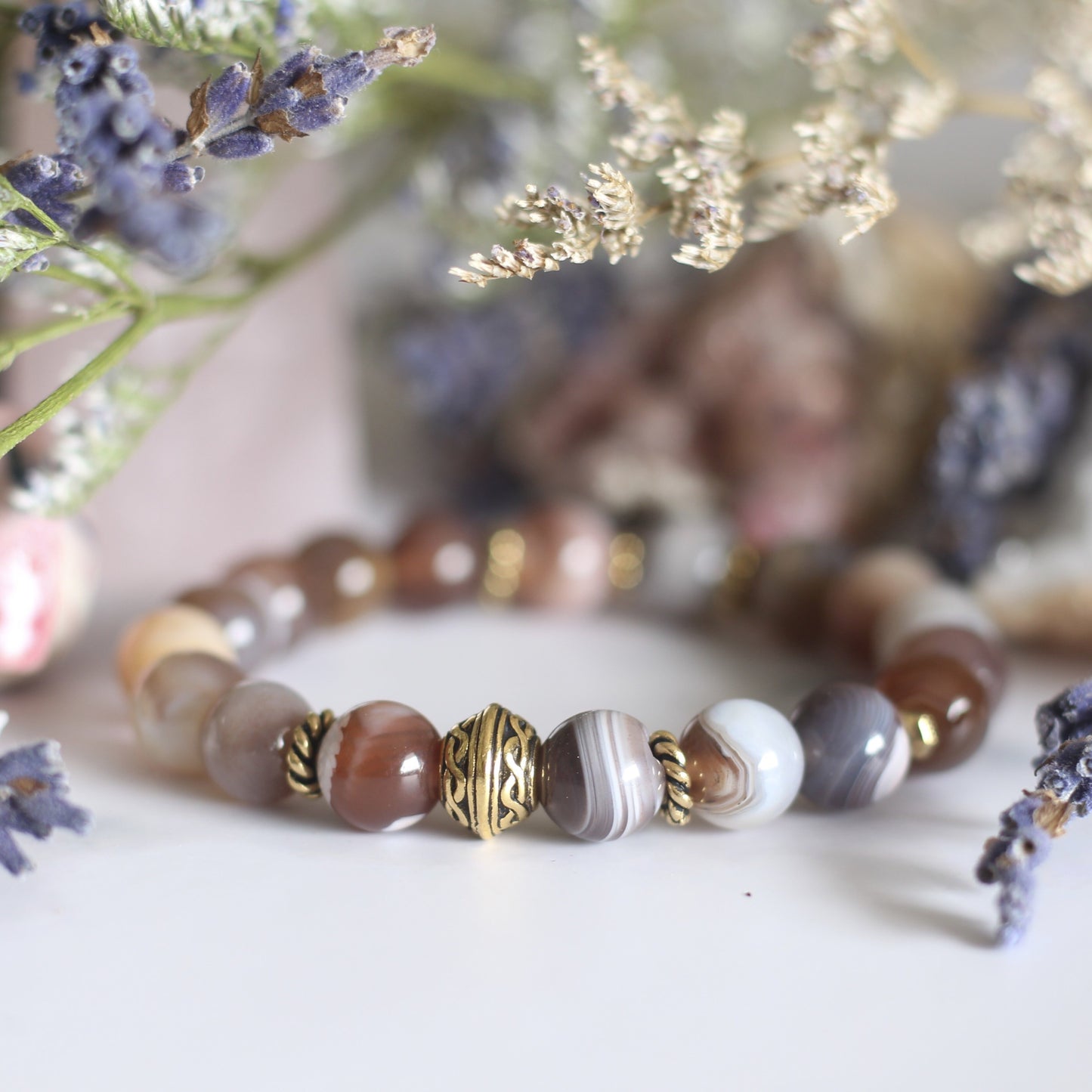 Why My Heart So Fragile: Botswana Agate (8mm)