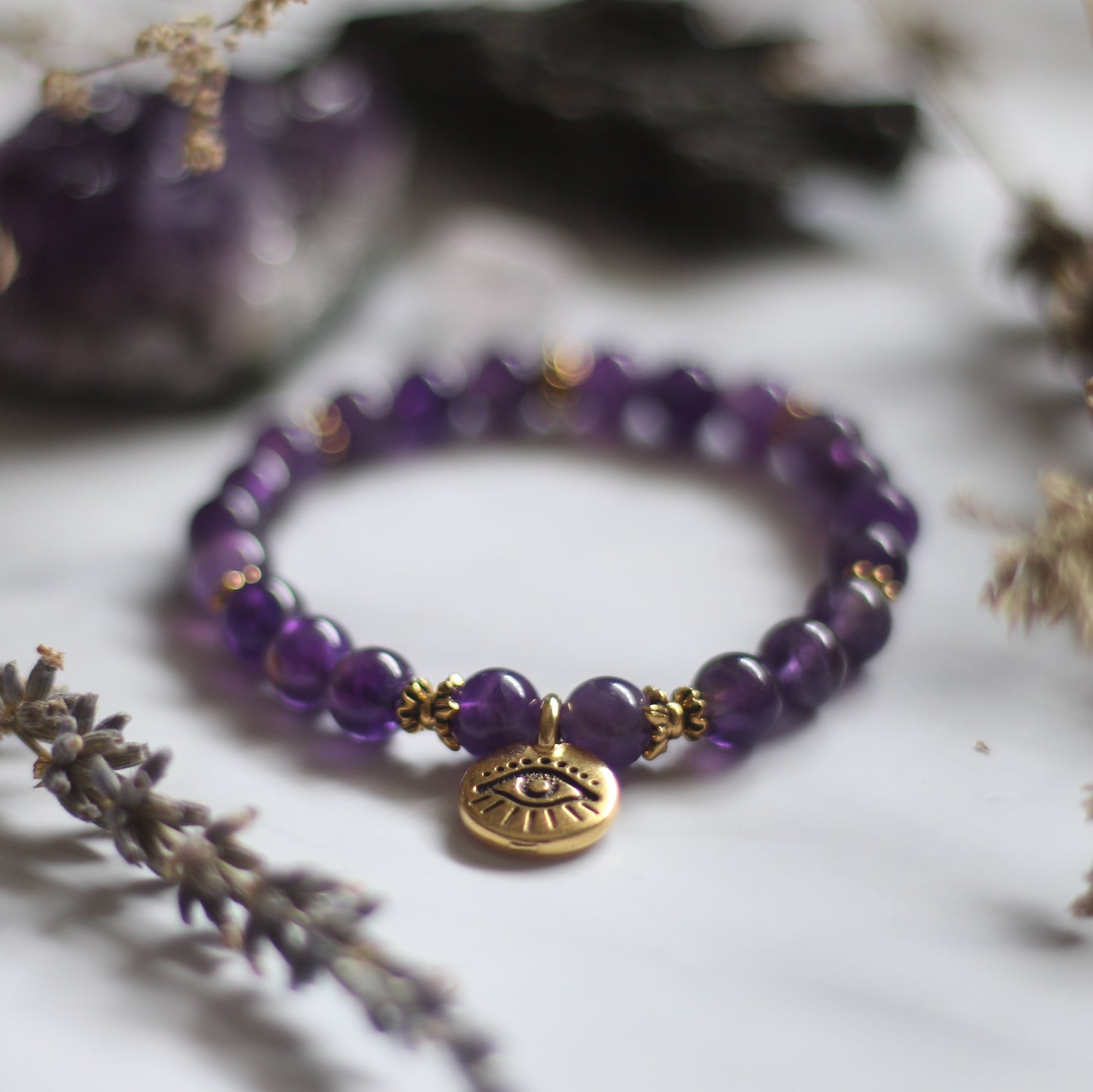 Amethyst with Evil Eye
